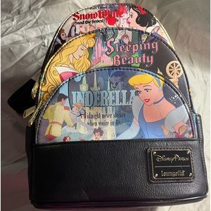 Triple pocket, princess, loungefly, backpack